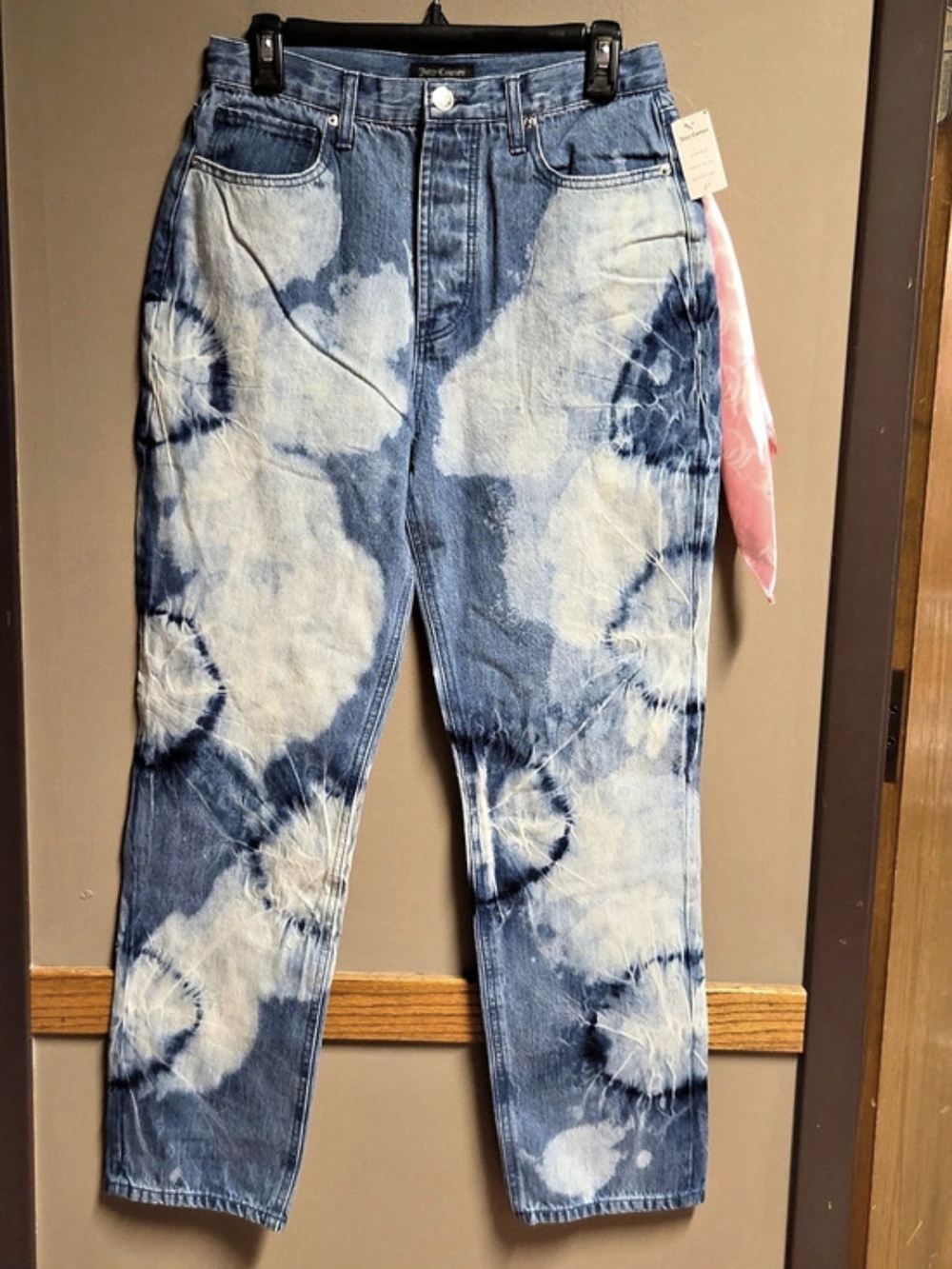 Juicy Couture Jean-Jodie Tie-Dye Straight Leg Jeans Waist 27 NWT